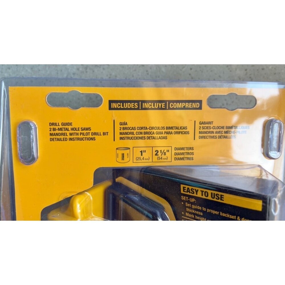 DeWalt Door Lock Installation Kit D18004 2 Bi-Metal Hole Saws Mandrel Drill Bit - Picture 8 of 9
